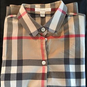 Authentic Burberry Girls Short Sleeve Button Up.